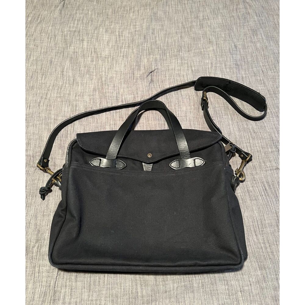 Filson Rugged Twill Original Briefcase in Black / Black - Like New